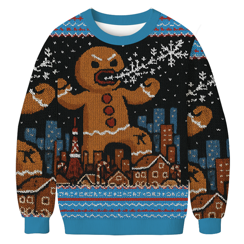 Gingerbread Monster Christmas Ugly Sweatshirt Holiday Lounge Wear Top Gift Ideas Gingerbread Monster Christmas Ugly Sweatshirt Holiday Lounge Wear Top Gift Ideas
