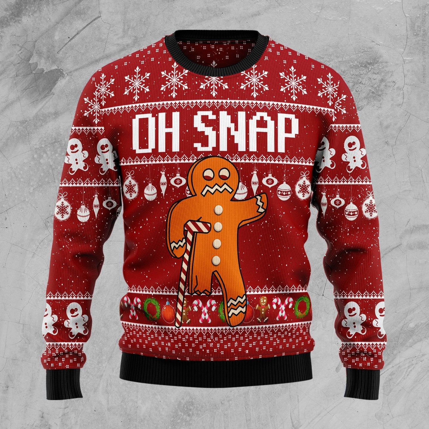 Gingerbread Oh Snap Ugly Christmas Jumper Humor Apparel Christmas Gifts For Men