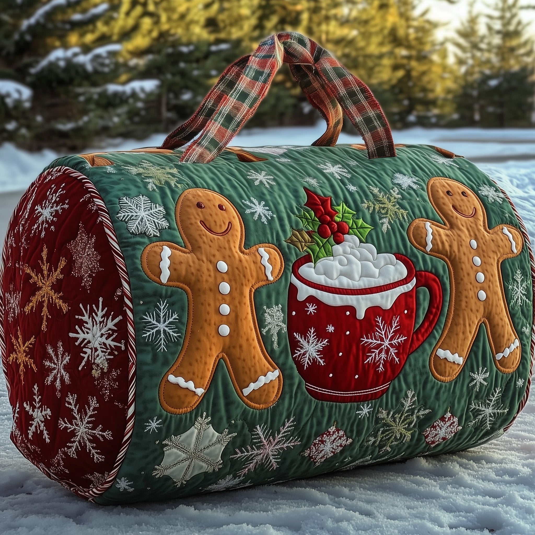 Gingerbread Quilted Duffle Bag Easter Gift Idea