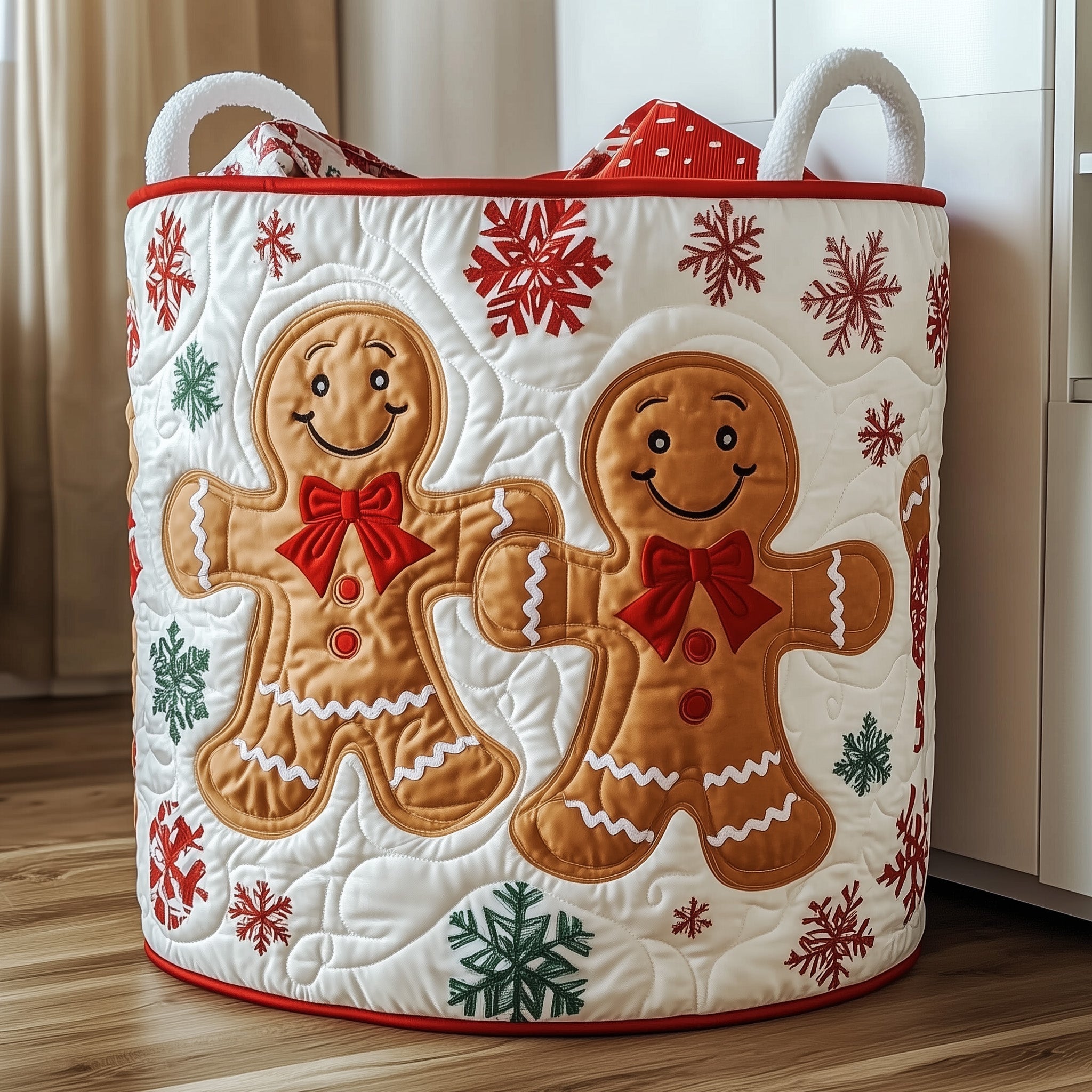 Gingerbread Quilted Laundry Basket Christmas Gifts For Friends