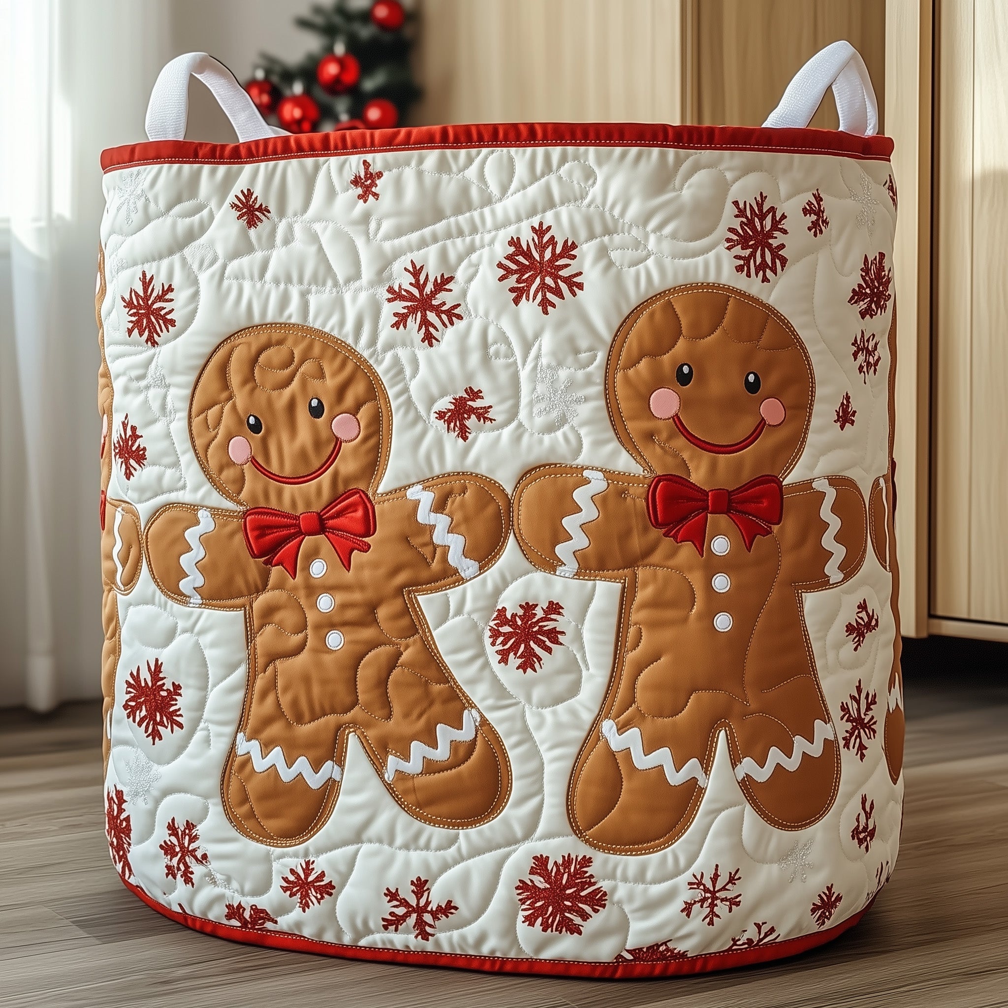 Gingerbread Quilted Laundry Basket Christmas Gifts For Grandma