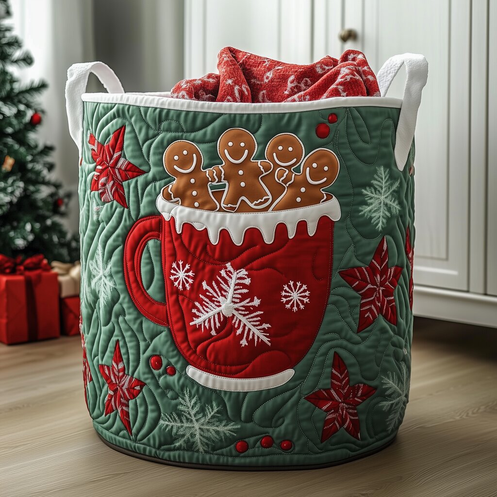 Gingerbread Quilted Laundry Basket Christmas Presents For Wife