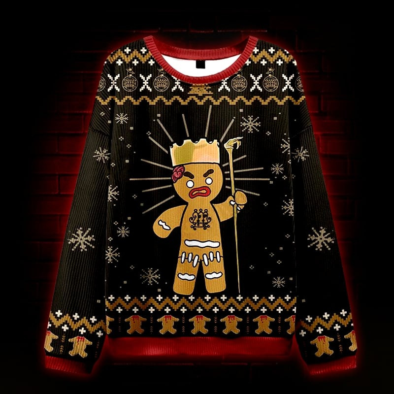 Gingerbread The King Ugly Christmas Sweater Funny Xmas Holiday Gifts For Gingerbread Lovers