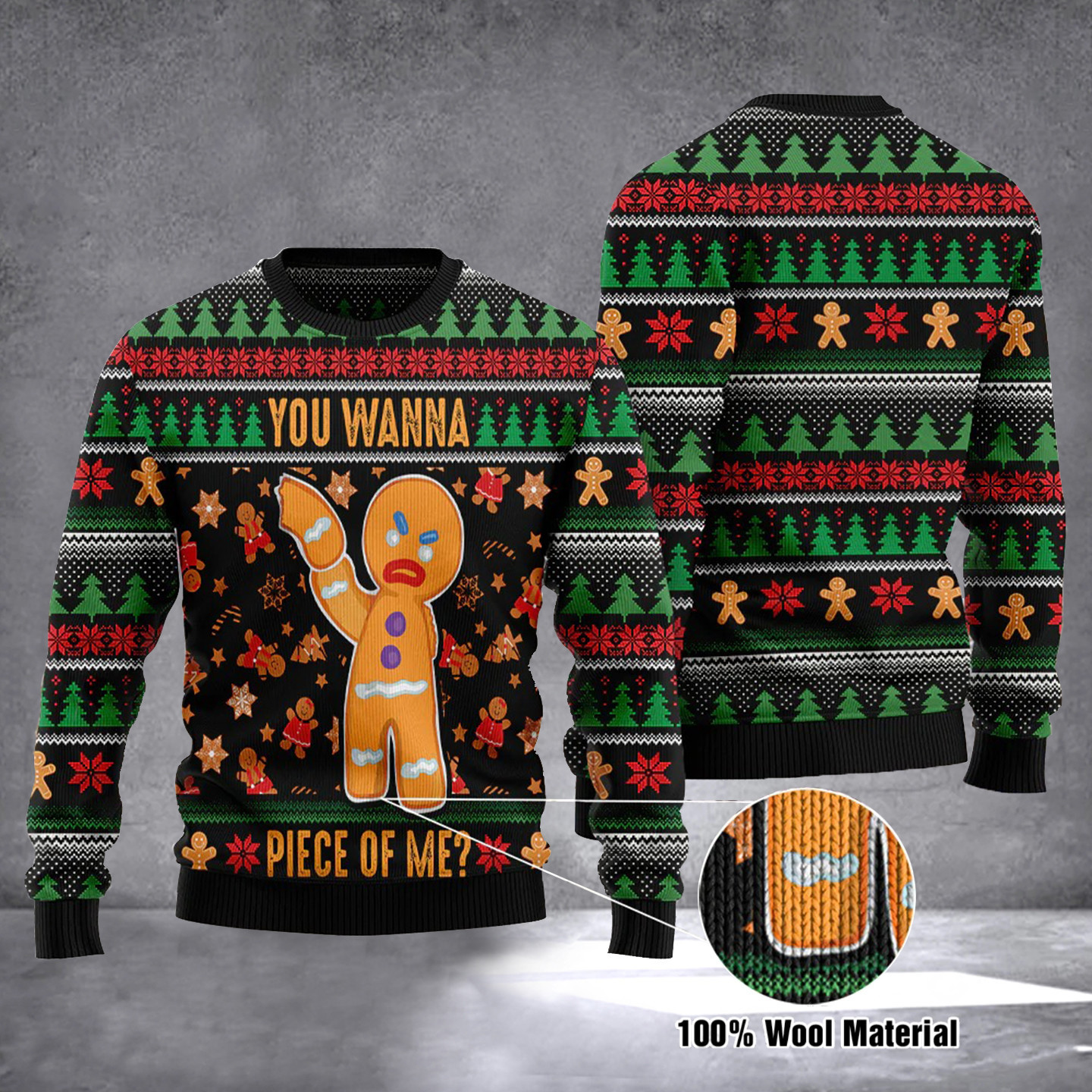 Gingerbread Ugly Christmas Sweater Gingerbread Sweater You Wanna Piece Of Me Clothing