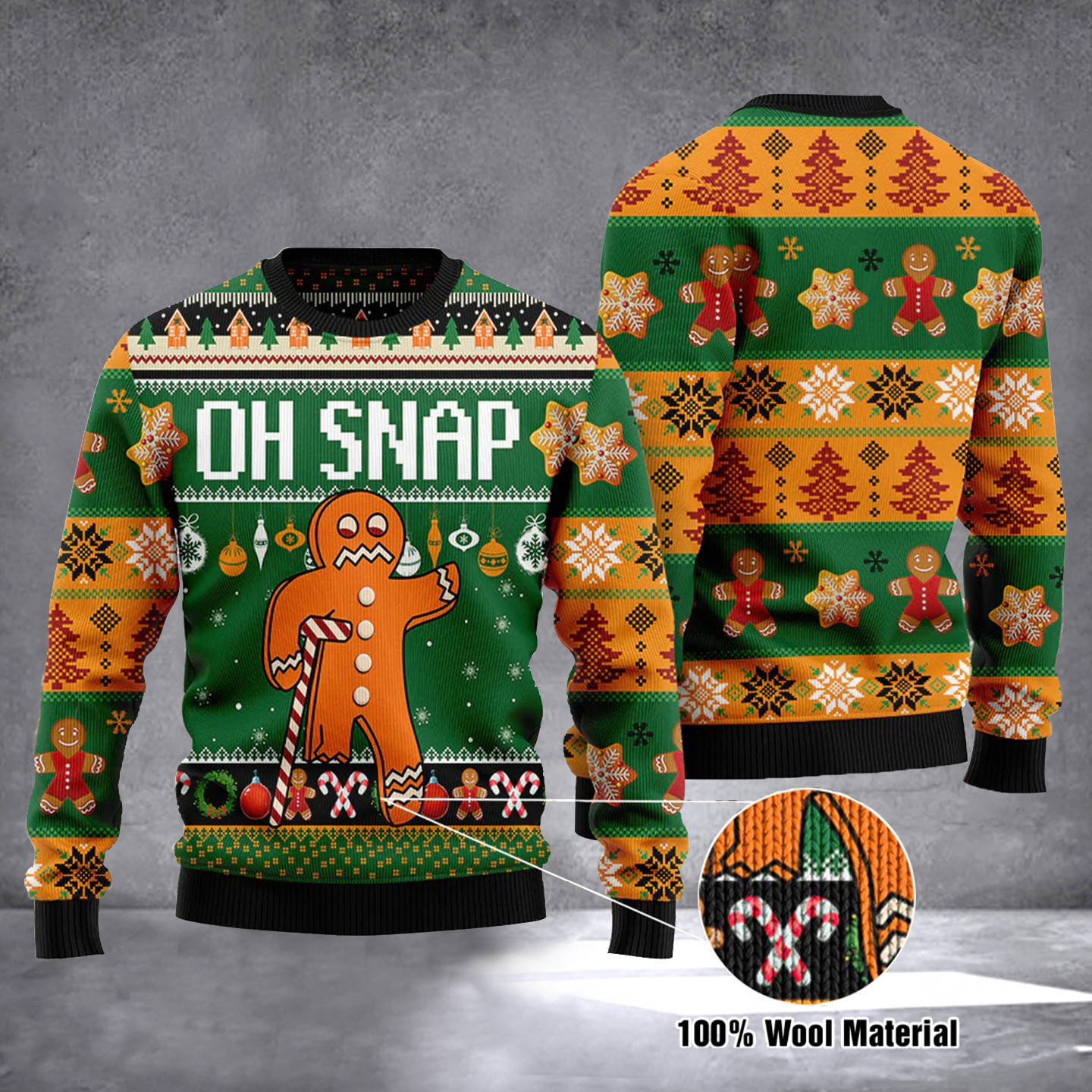 Gingerbread Ugly Christmas Sweater Oh Snap Christmas Sweater 2024