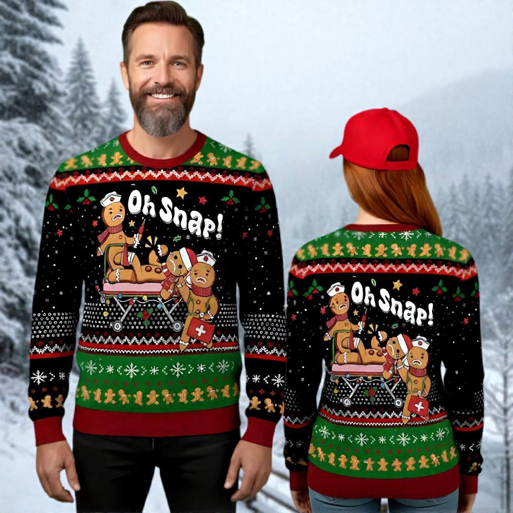 Gingerbread Ugly Christmas Sweater Oh Snap Xmas Wear Christmas Gifts For Men