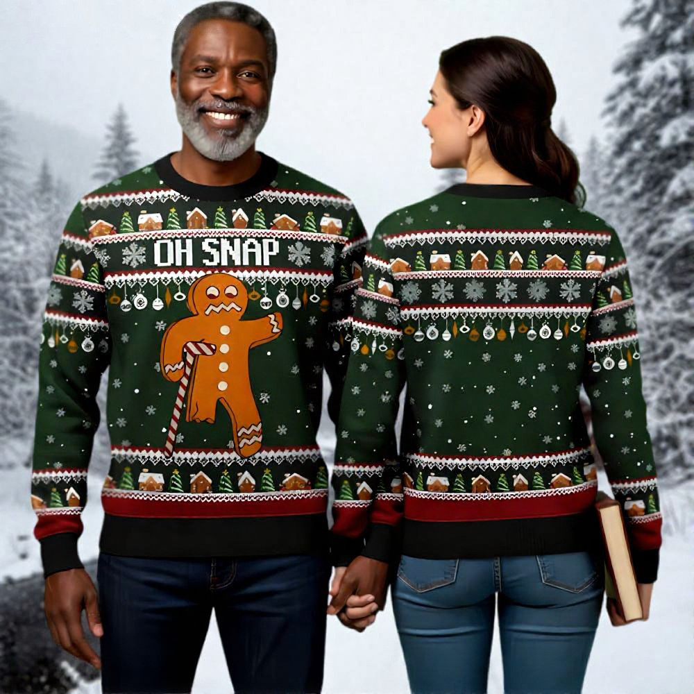 Gingerbread Ugly Christmas Sweater Oh Snap Xmas Wear Funny Christmas Sweater Gift Ideas