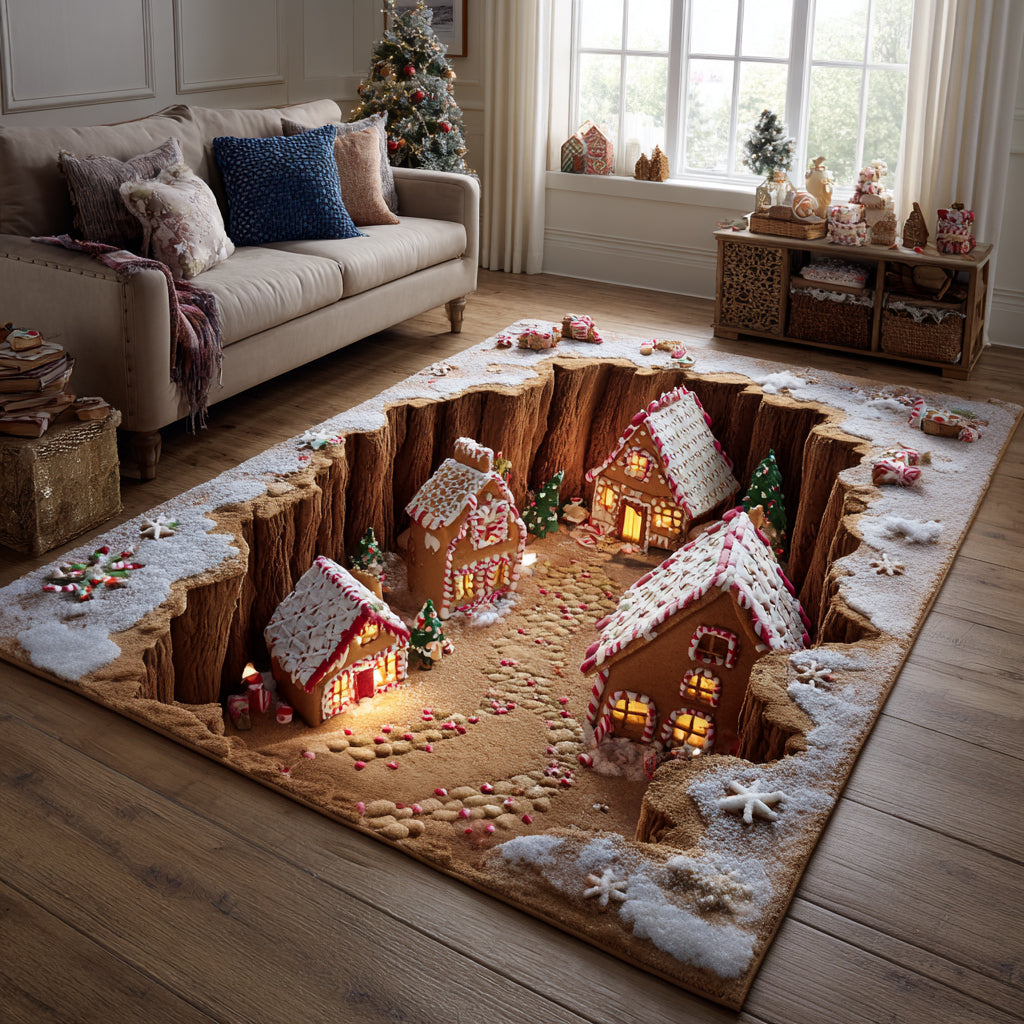 Gingerbread Valley Area Rug Foyer Christmas Decor Cool Gifts For Christmas Holiday