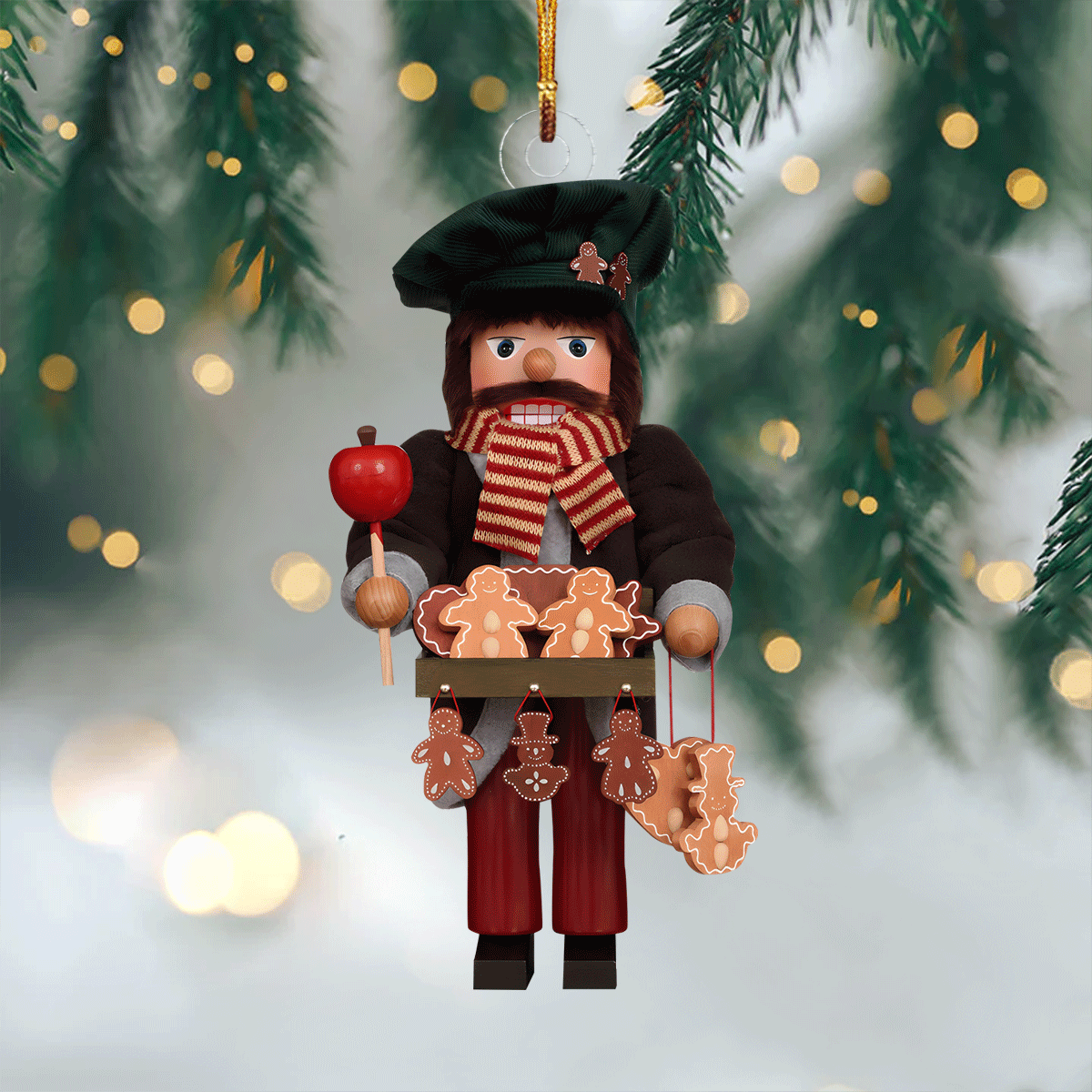 Gingerbread Vendor Delight Nutcracker Mica Ornament