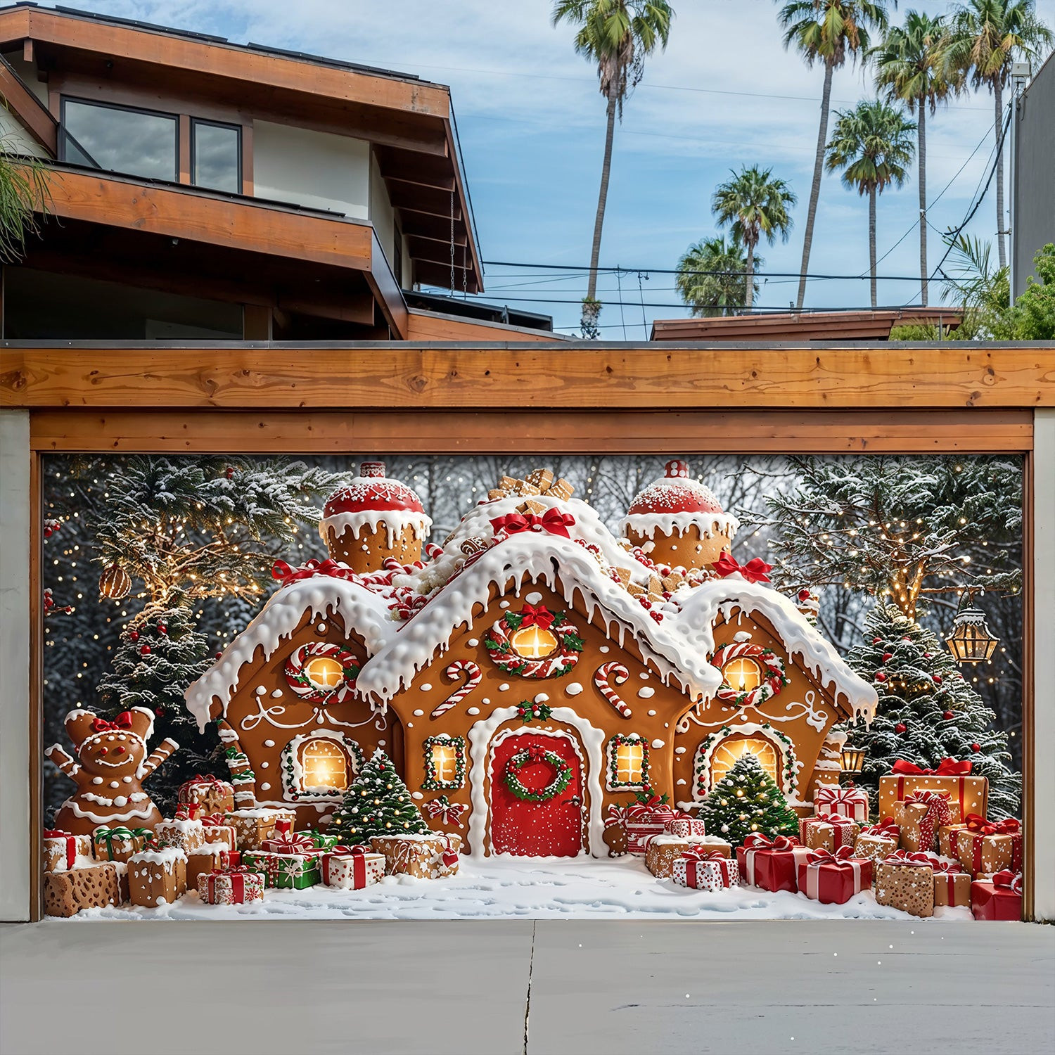 Gingerbread Wonderland Christmas Garage Door Banner Xmas Home Decor Christmas Presents