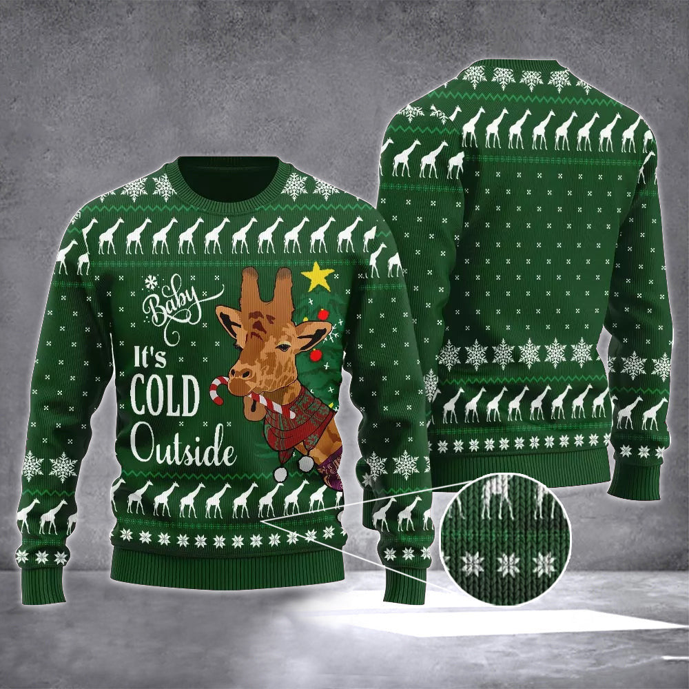 Giraffe Baby It's Cold Outside Sweater Ugly Christmas Sweater Presents For Giraffe Lovers Giraffe Baby It's Cold Outside Sweater Ugly Christmas Sweater Presents For Giraffe Lovers