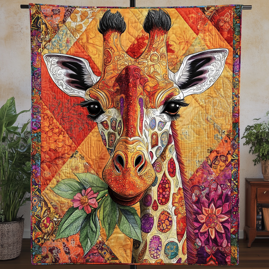 Giraffe Bloom Quilted Blanket Bedroom Xmas Decor Giraffe Presents For Her