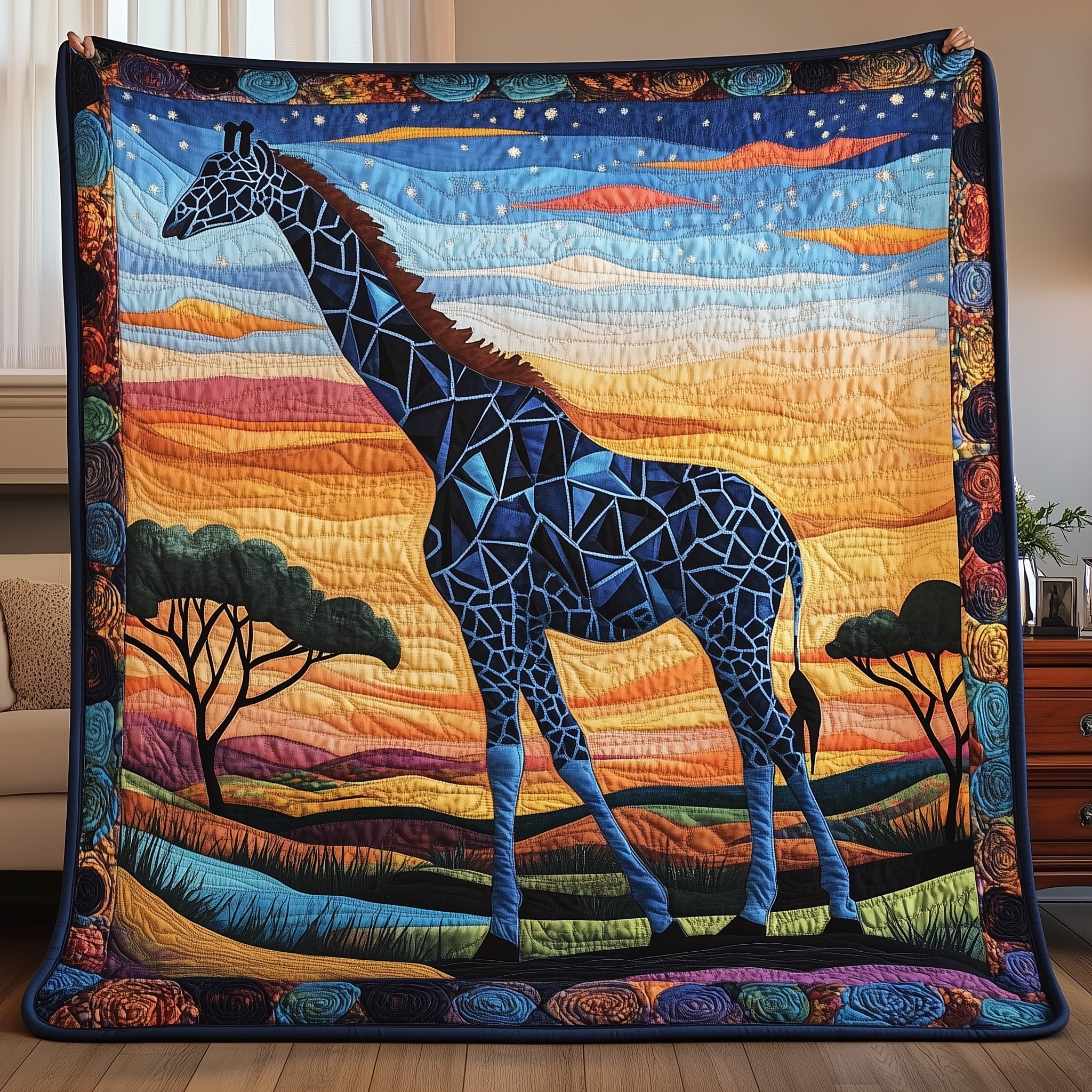 Giraffe Dream Quilted Blanket Cute Bed BlanketGiraffe Gifts For Him