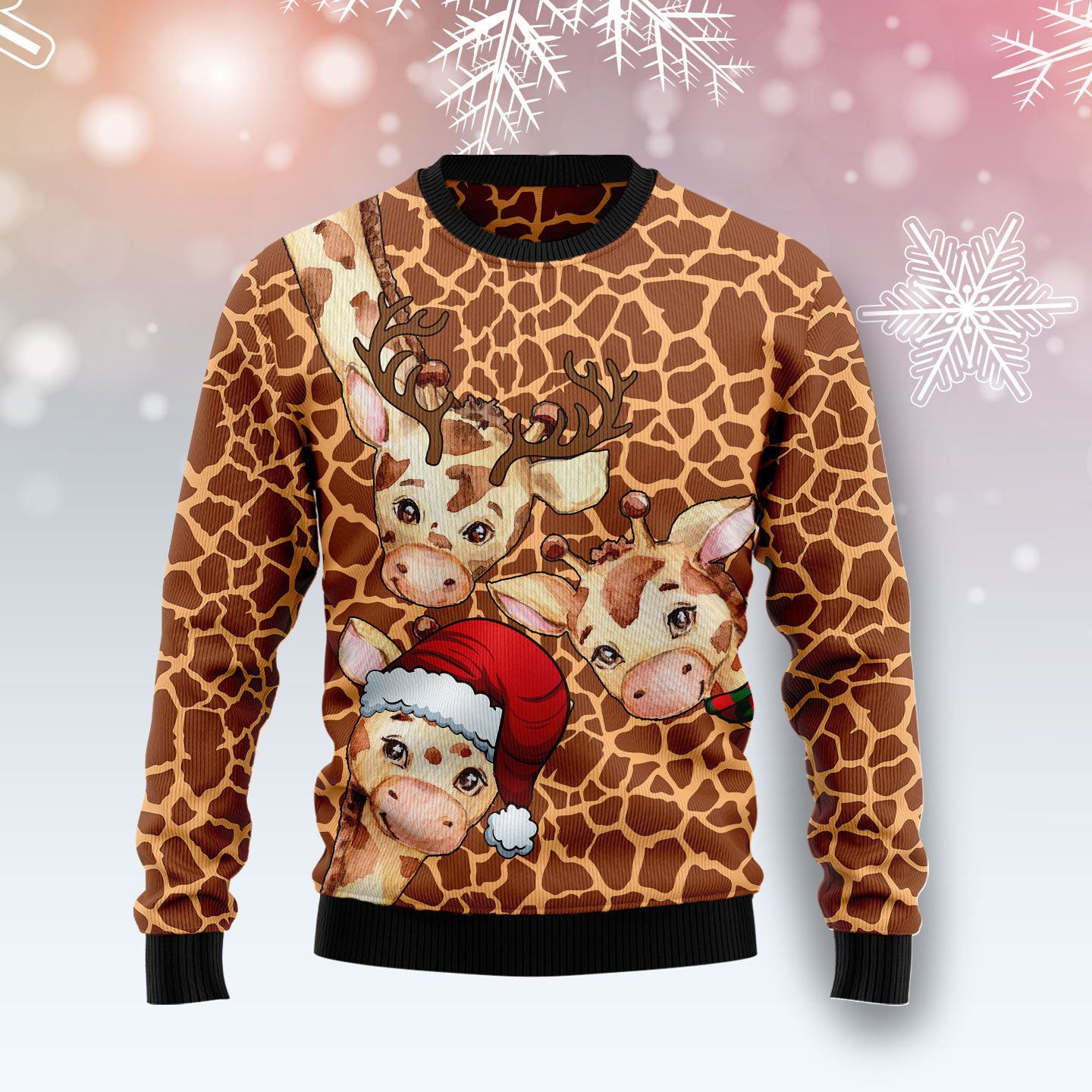Giraffe Funny Ugly Christmas Sweater Cool Xmas Clothing Giraffe Secret Santa Gifts