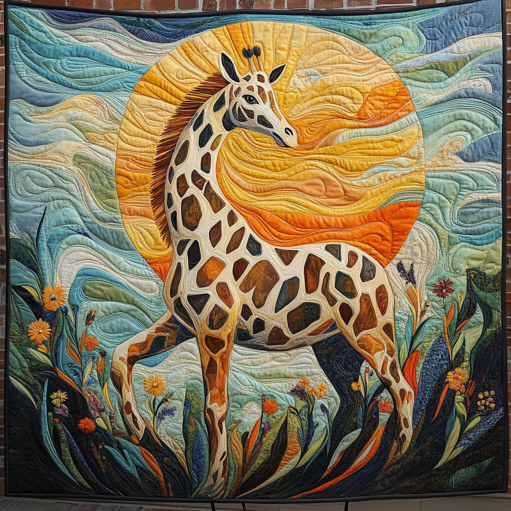 Giraffe Grace Quilted Blanket Presents For Giraffe Lovers