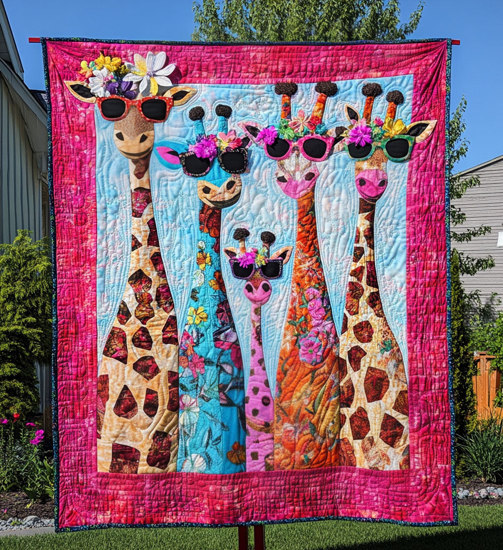 Giraffe Heights Quilted Blanket Presents For Giraffe Lovers