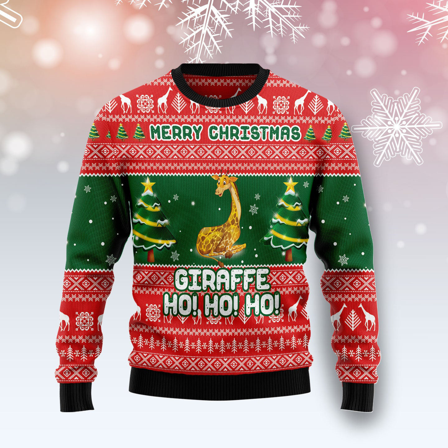 Giraffe Ho Ho Ho Ugly Christmas Sweater Merry Xmas Apparel Gifts For Your Giraffe Lovers