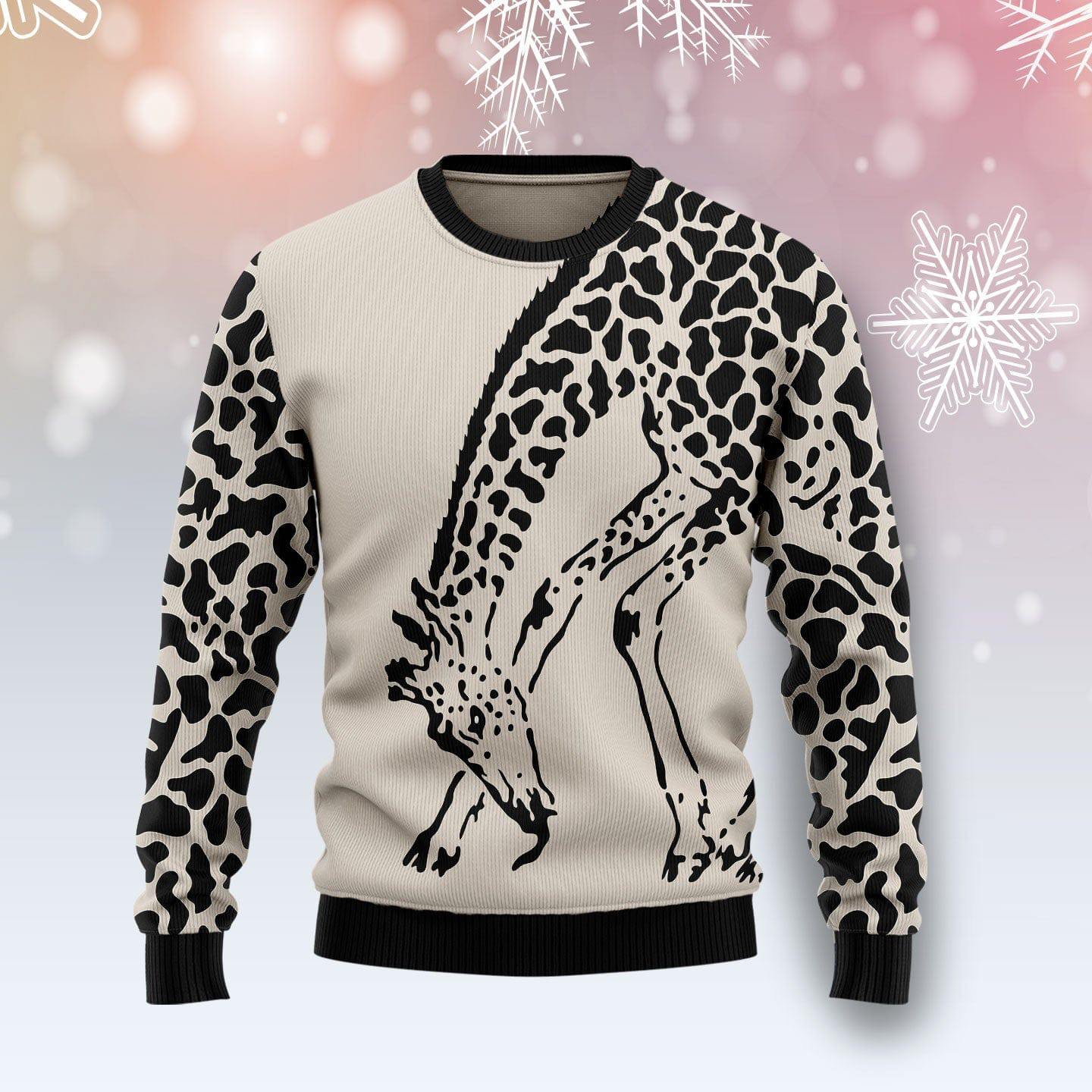 Giraffe Pattern Ugly Christmas Sweater Cute Xmas Clothing Giraffe Christmas Gifts