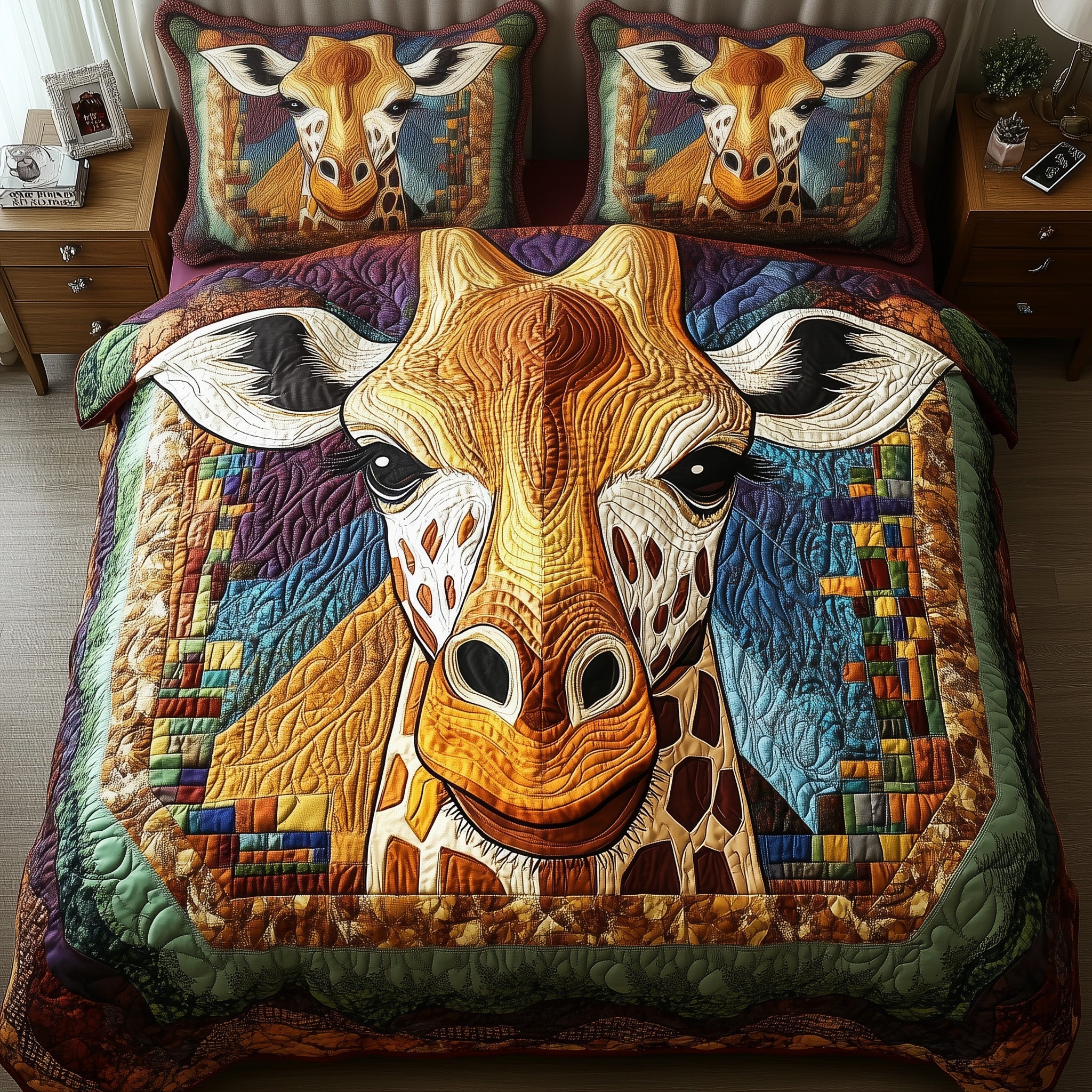 Giraffe Quilted Bedding Set Duvet Cover Bedspread Christmas Gift Ideas For My Wife