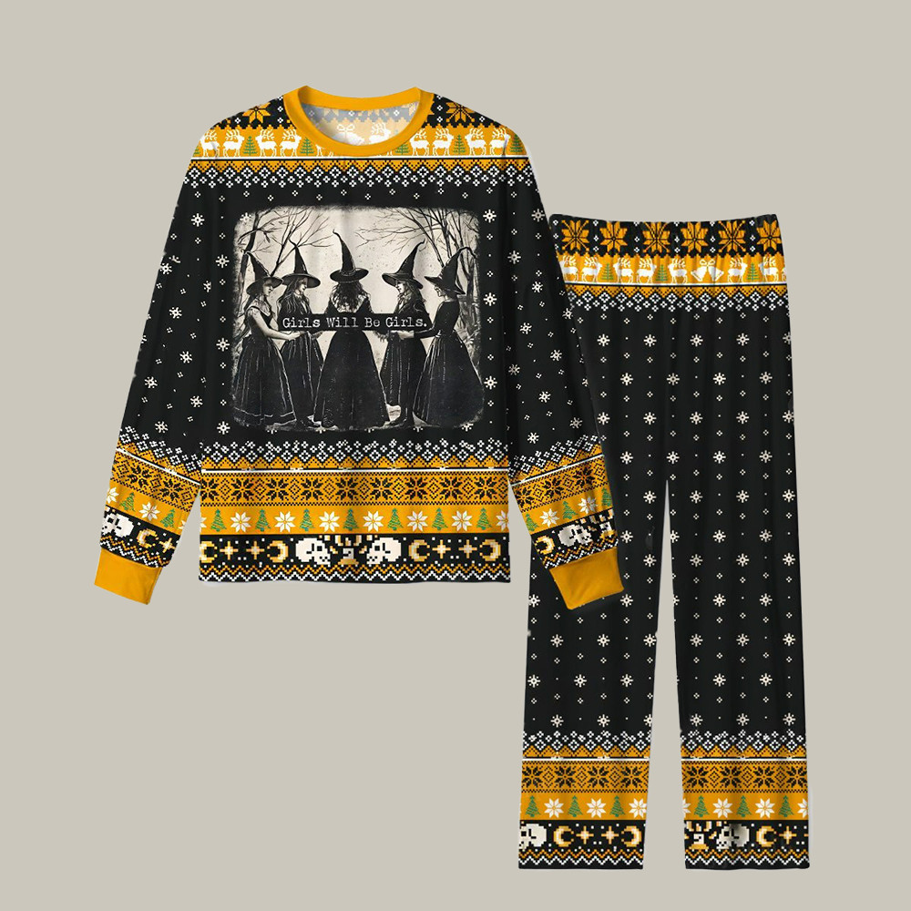 Girls Will Be Girls Witch Christmas Pajamas Salem Witch Fantasy Themed Christmas Gift Ideas