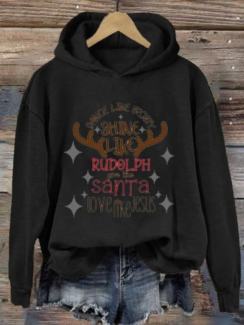 Give Like Santa Love Like Jesus Christmas Hoodie Quote Clothing Xmas Presents For Winter