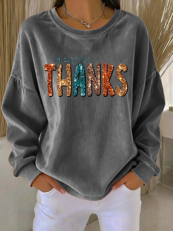 Give Thanks Sweatshirt Happy Thanksgiving Merch Thanksgiving Gifts For Family