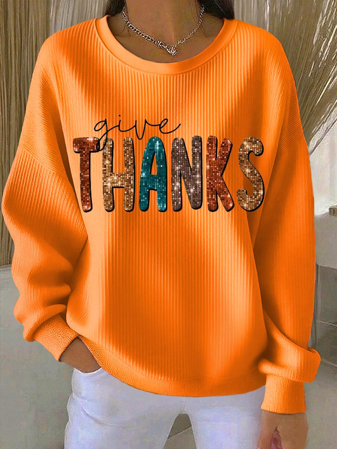 Give Thanks Sweatshirt Thanksgiving Apparel Gifts For Christians