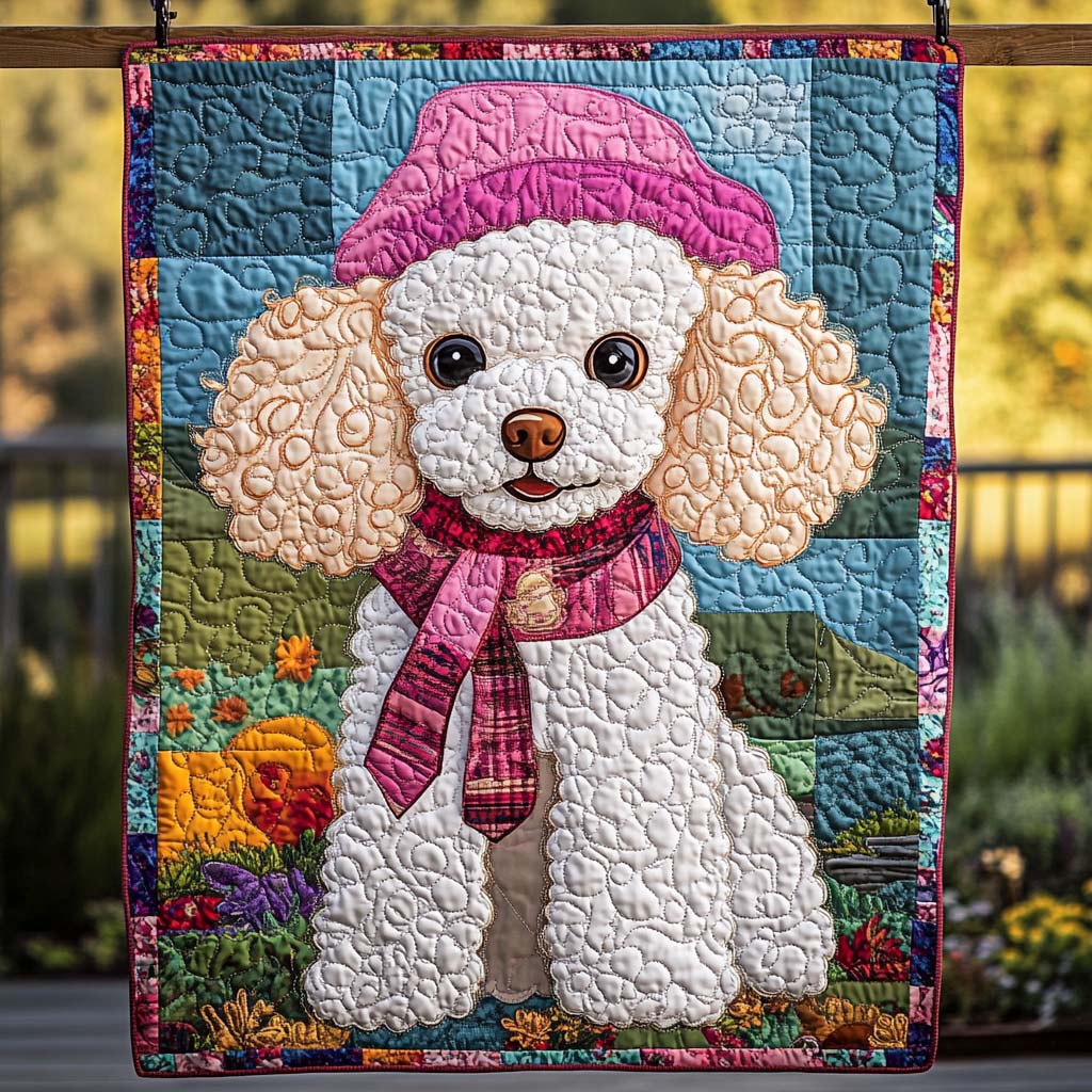 Glamour Poodle Quilted Blanket Best New Dog Owner Gifts