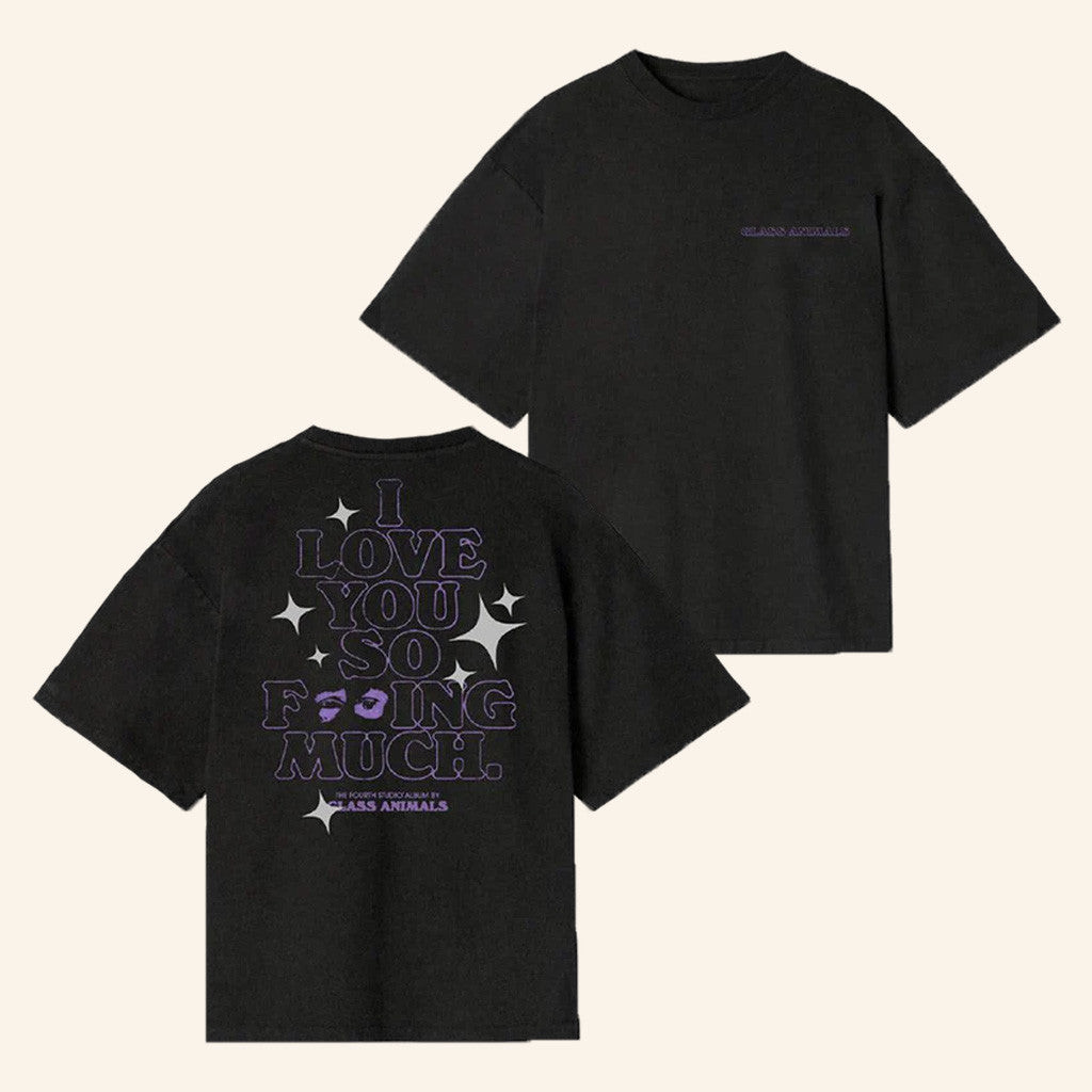 Glass Animals Merch Purple I Love You So Fking Much T-Shirt Gifts For Fans Glass Animals Merch Purple I Love You So Fking Much T-Shirt Gifts For Fans