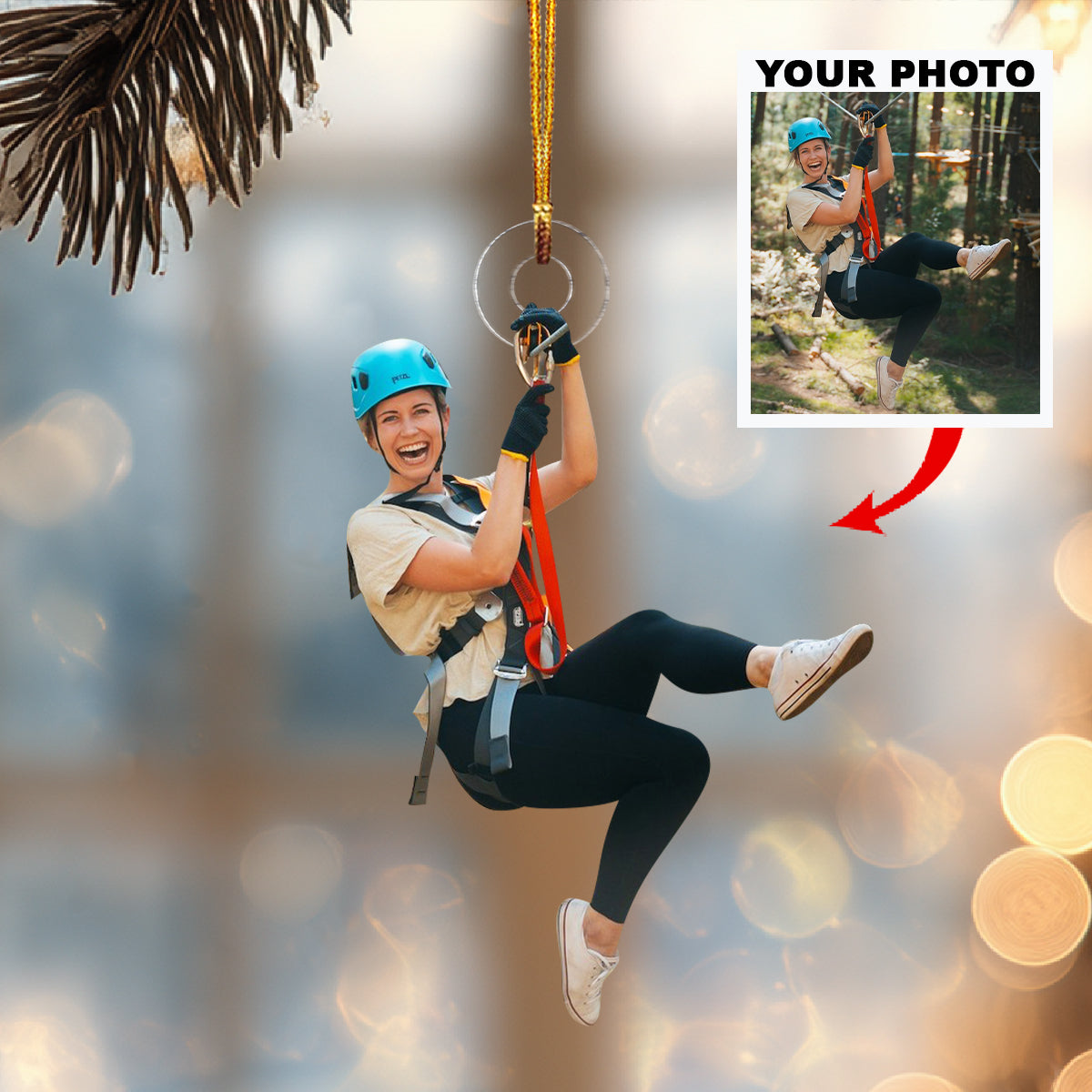 Glide With The Wind Personalized Photo Mica Ornament Christmas Gift For Family Members