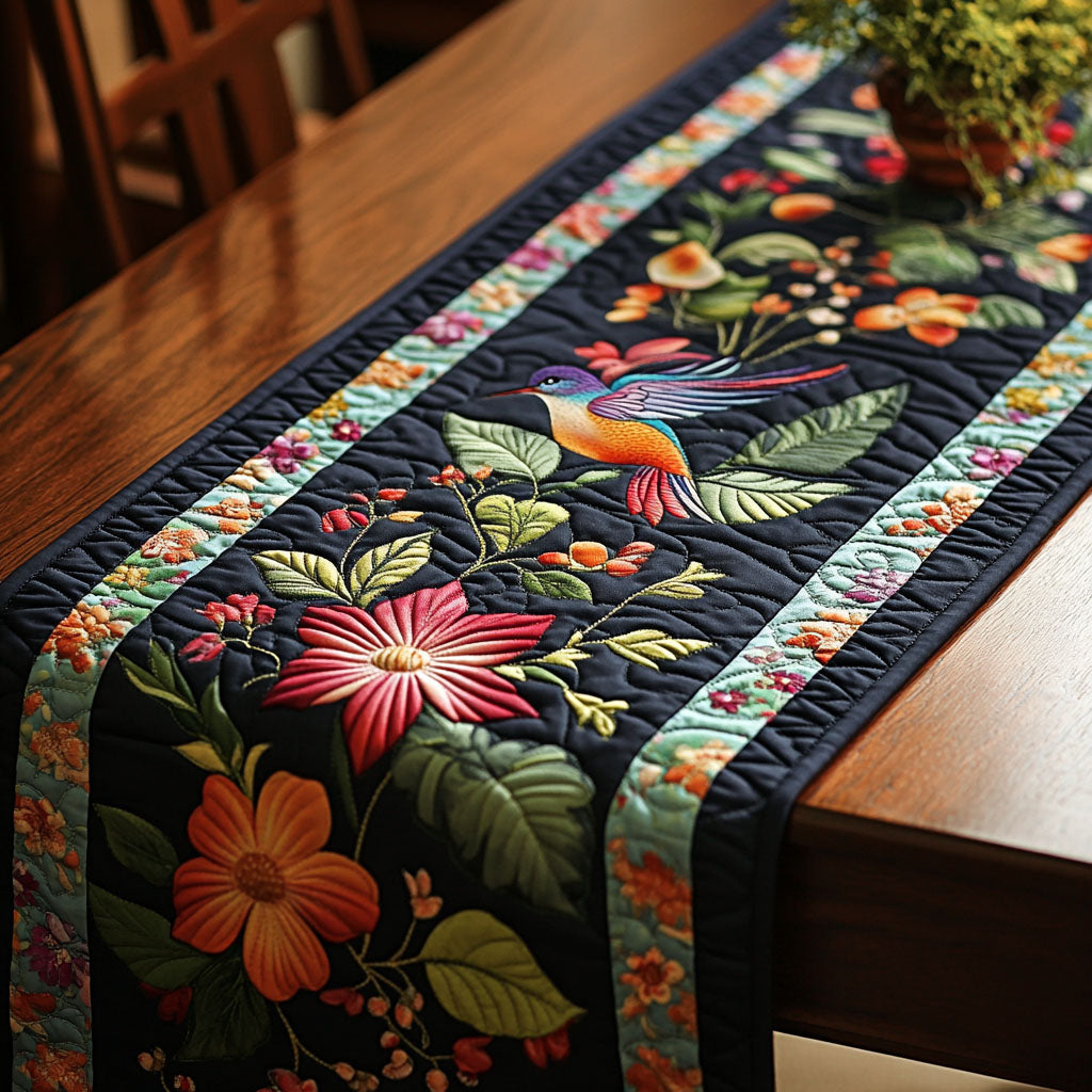 Glimmering Wings Quilted Table Runner Dining Room Table Decor Ideas The Hummingbird Gift