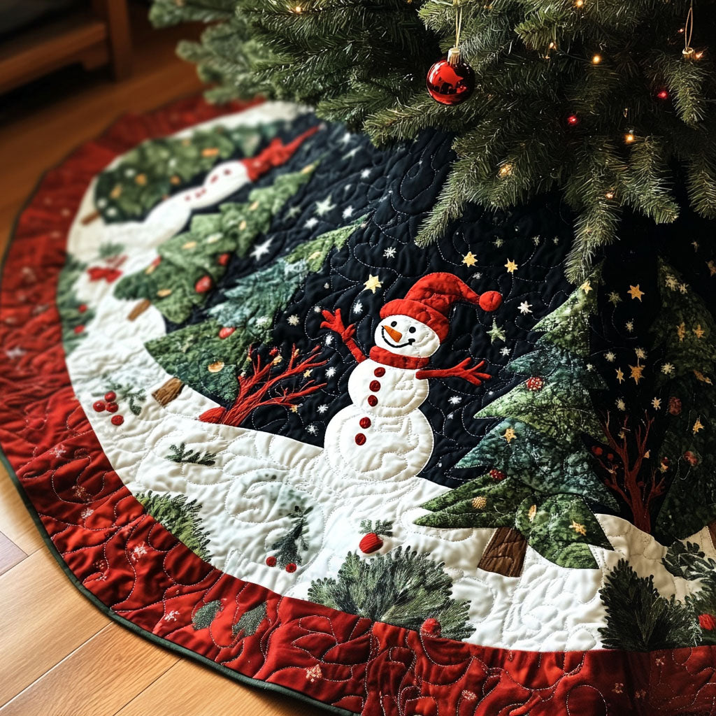 Glisten And Glow Quilted Christmas Tree Skirt Festive Tree Base Cover Festive Christmas Home Styling