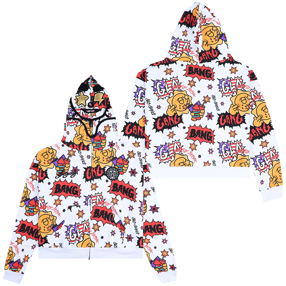 Glo Gang Hoodie Glo Bang White Full Zip Hoodie Gifts For Father's Day