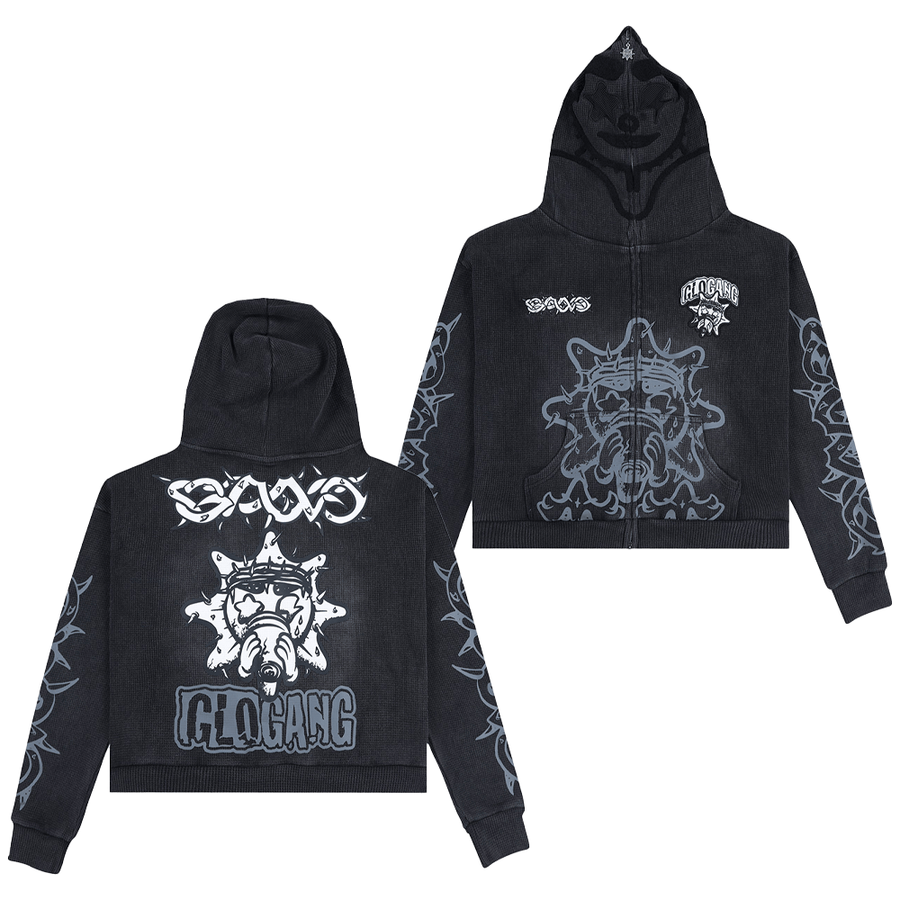 Glo Gang Hoodie Glo Gang Black Full Zip Hoodie Stepdad Gifts For Father's Day