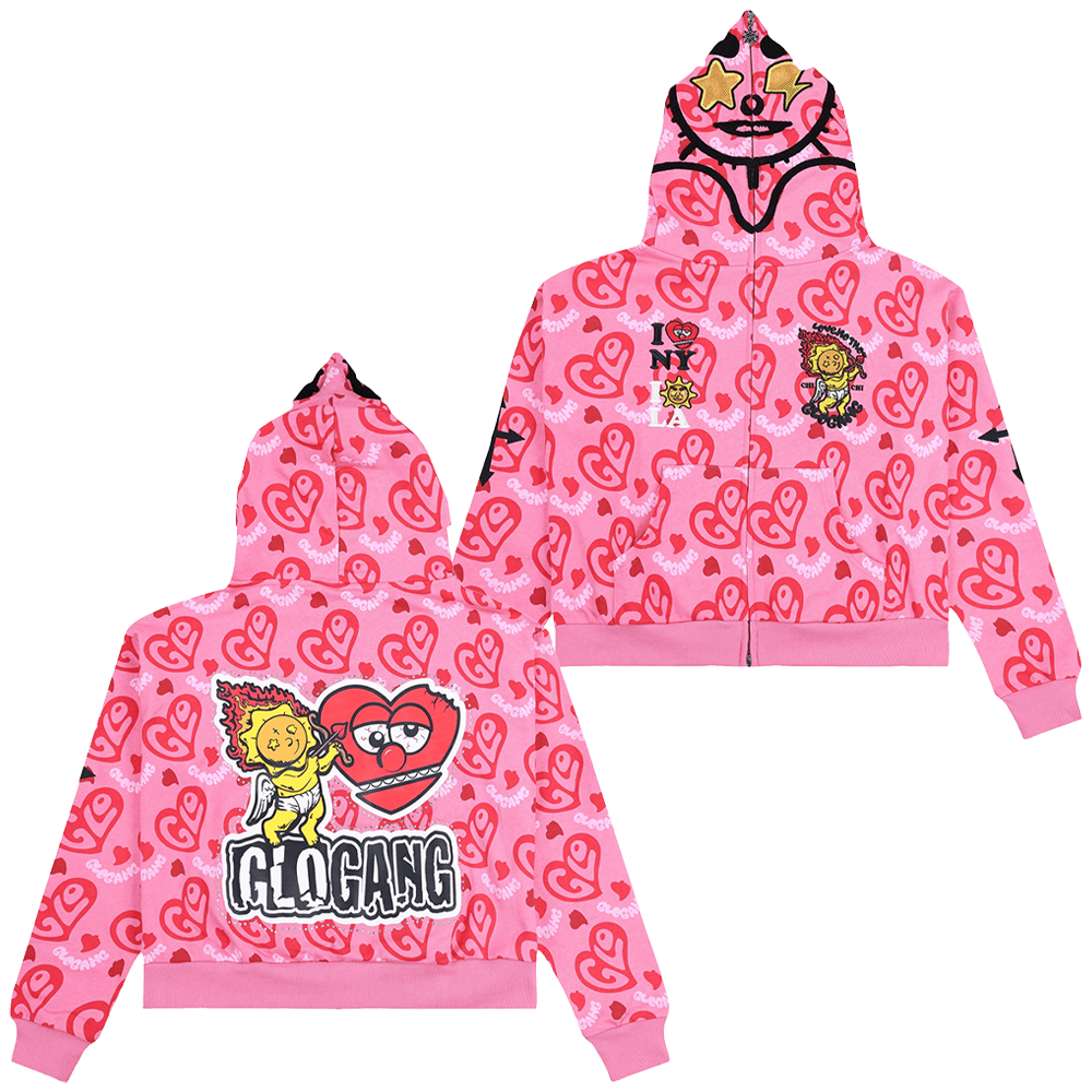 Glo Gang Hoodie Pink Glo Gang I Heart Glo Full Zip Hoodie Gifts For Wife Glo Gang Hoodie Pink Glo Gang I Heart Glo Full Zip Hoodie Gifts For Wife