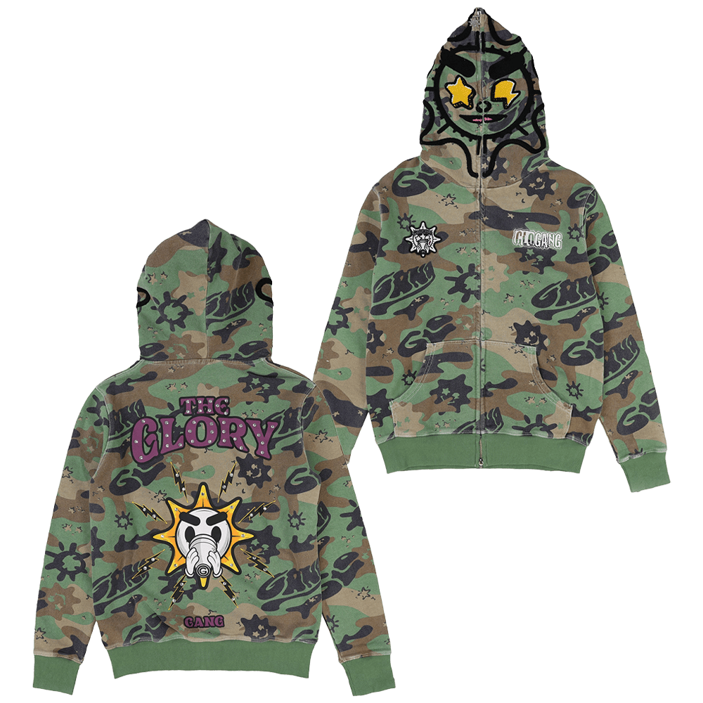 Glo Gang Hoodie The Glory Camo Full Zip Hoodie Cool Gifts For Dad