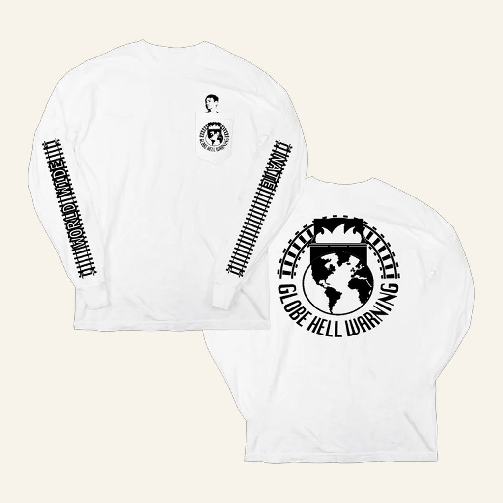 Globe Hell Warning Merch World Wide Nate White Long Sleeve Shirt Christmas Gifts For Men Globe Hell Warning Merch World Wide Nate White Long Sleeve Shirt Christmas Gifts For Men