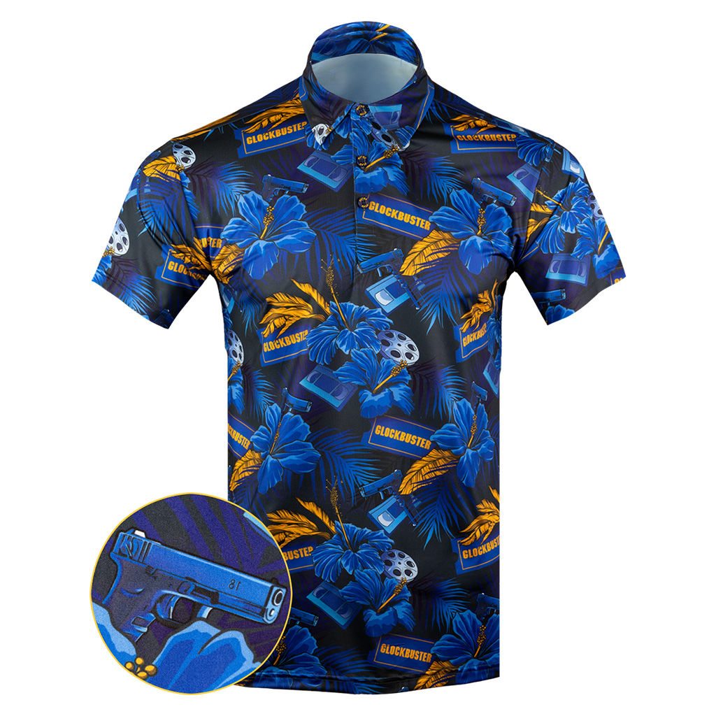 Glockbuster Polo Shirt Tactical Aloha Polo Shirt Present For Husband Glockbuster Polo Shirt Tactical Aloha Polo Shirt Present For Husband