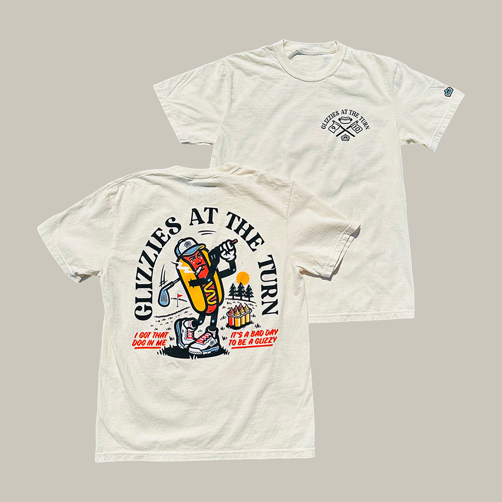 Glory Days Apparel Glizzies At The Turn T-Shirt Golf Hotdog Graphic Tee Gift Idea