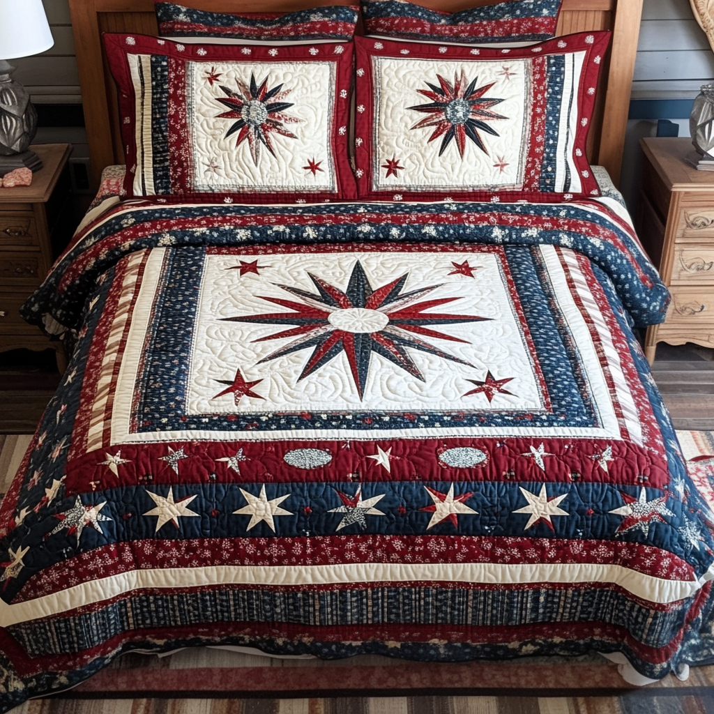 Glory Nights Quilted Bedding Set Luxury Bedding Set with Pillow Covers Included