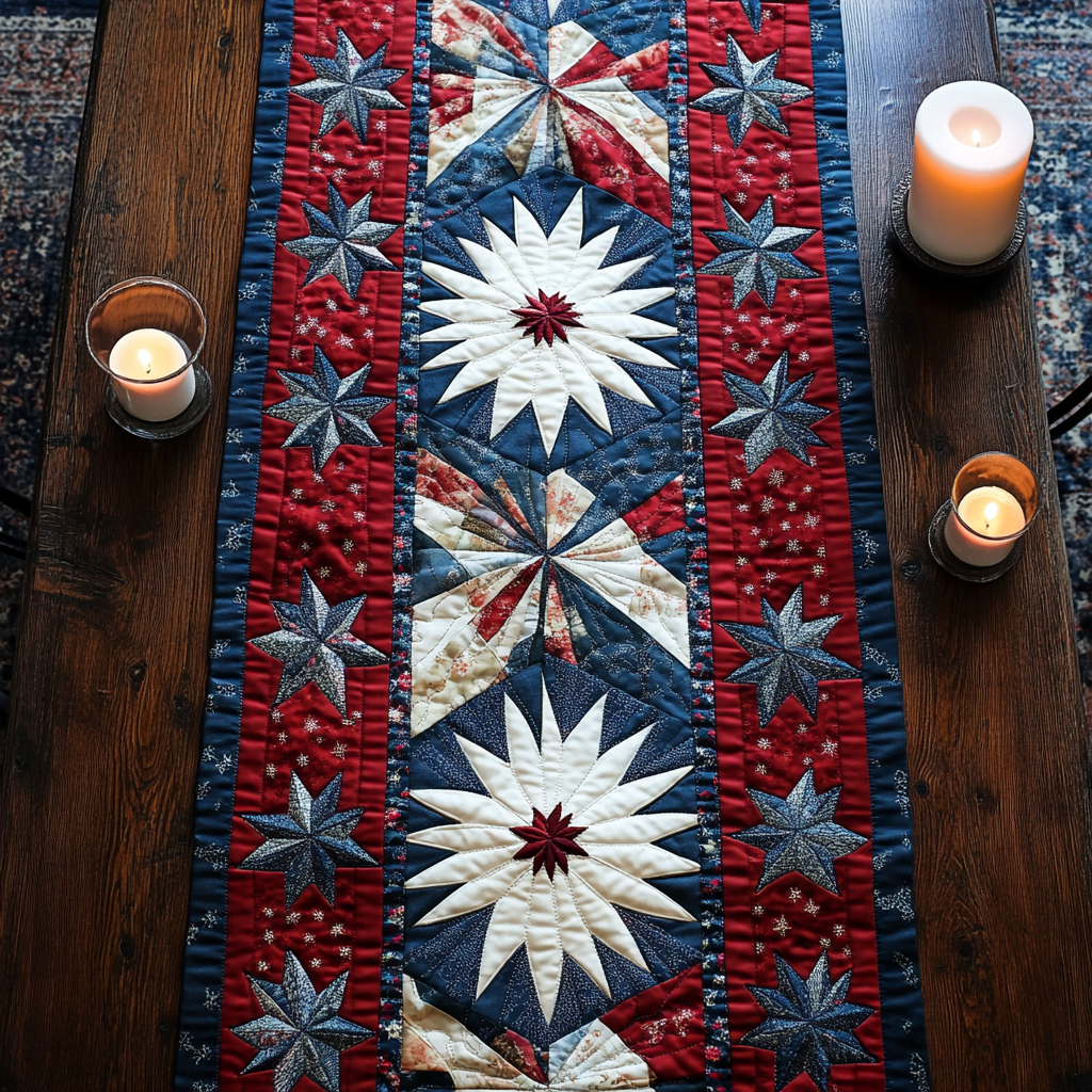 Glory Runner Quilted Table Runner Dining Table Decor Ideas Patriotic Gifts For Him