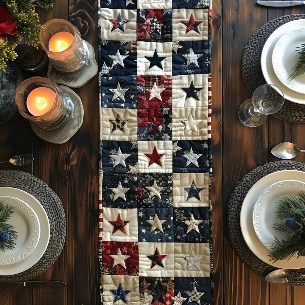 Glory Table Quilted Table Runner Holiday Dining Table Decor Patriotic Gift Items