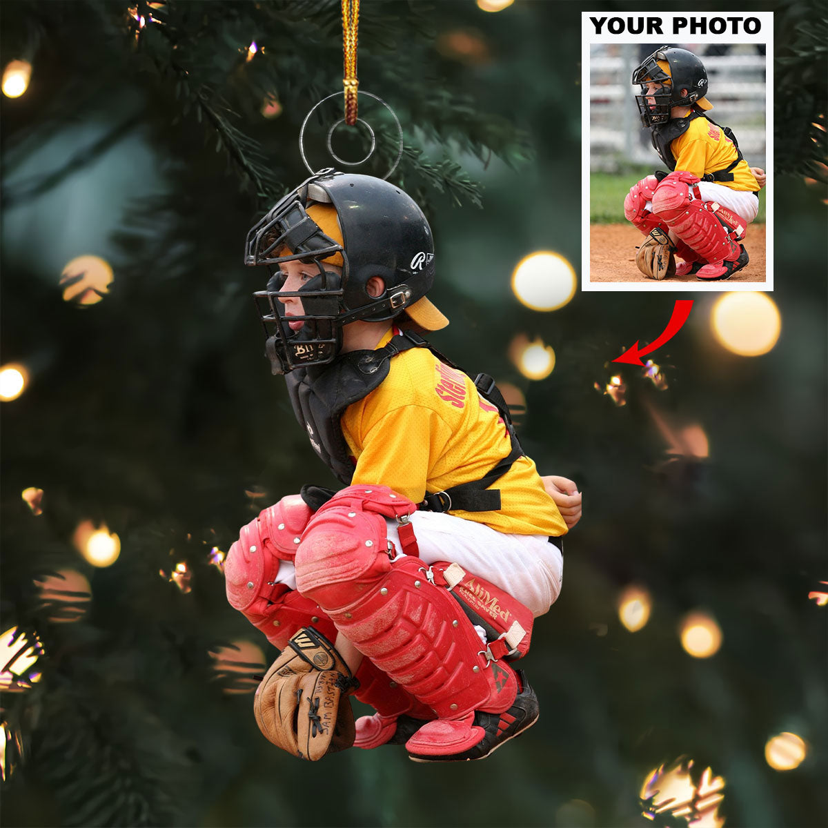 Glove Glory Personalized Photo Mica Ornament Christmas Gift For Sports Lovers 2