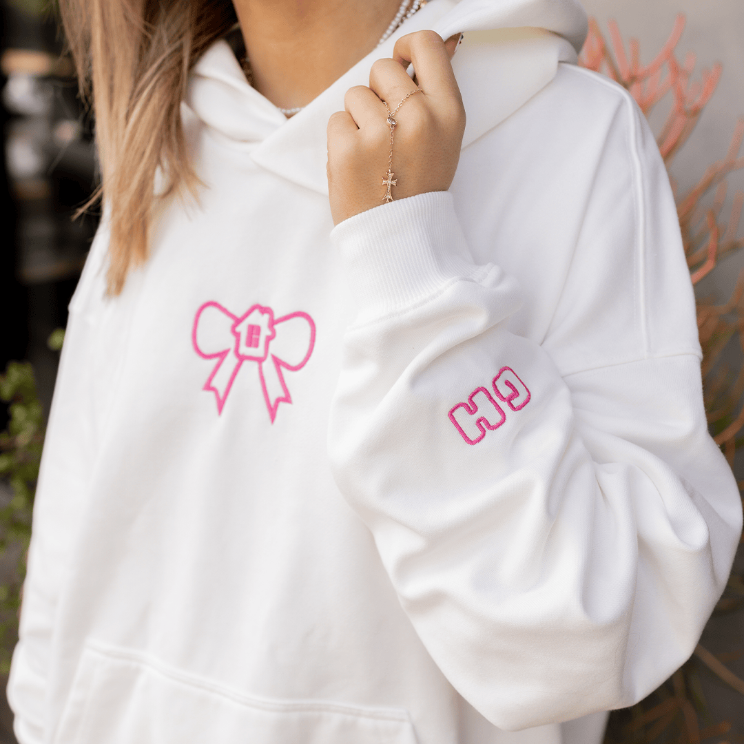 Glow House Hoodie White You Are Loved Bow Hoodie Cute Mothers Day Gifts Glow House Hoodie White You Are Loved Bow Hoodie Cute Mothers Day Gifts