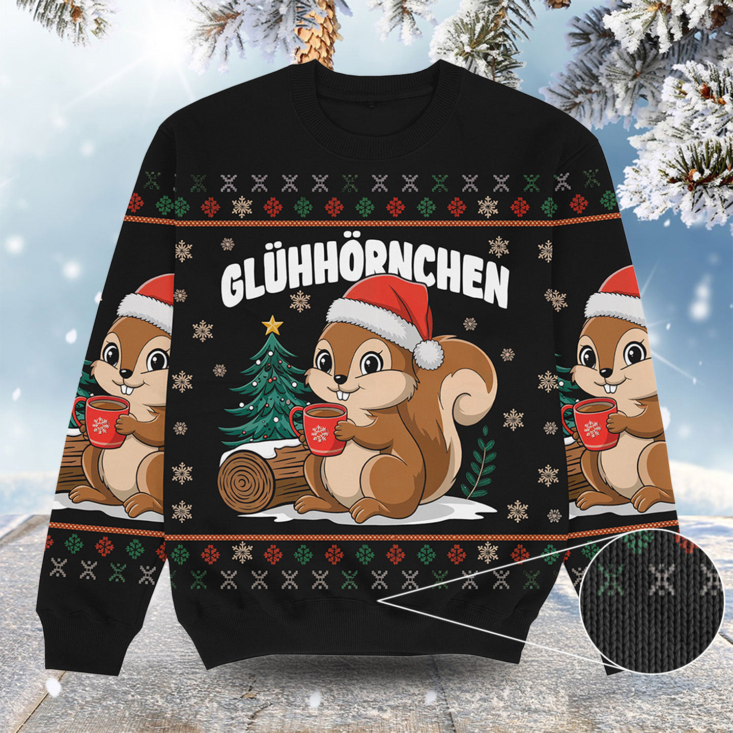 Gluhhornchen Christmas Ugly Sweater Cool Xmas Clothes Funny Christmas Gifts For Brother