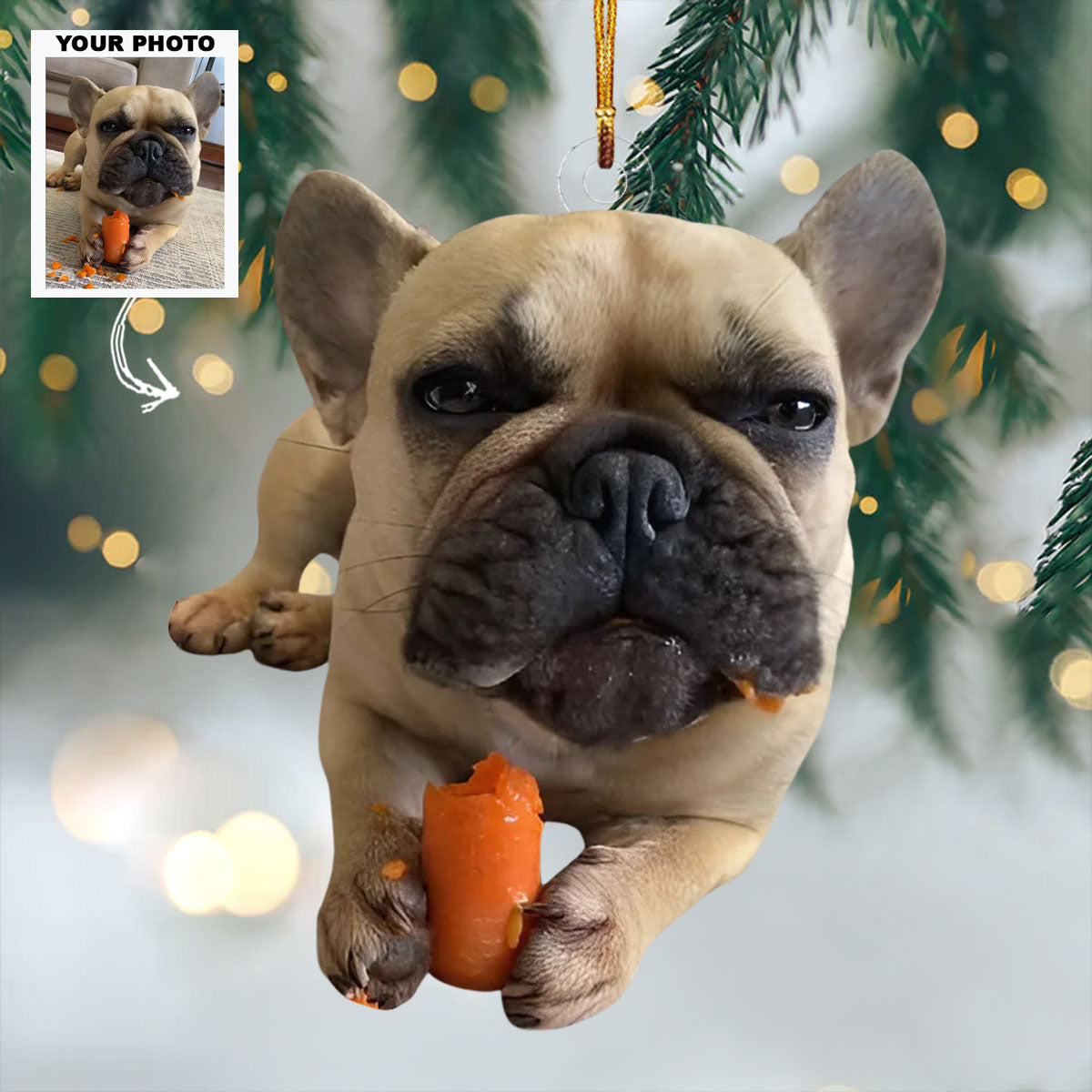Gluttony Puppy Personalized Photo Mica Ornament Christmas Gift For Dog Lovers Dog Owner