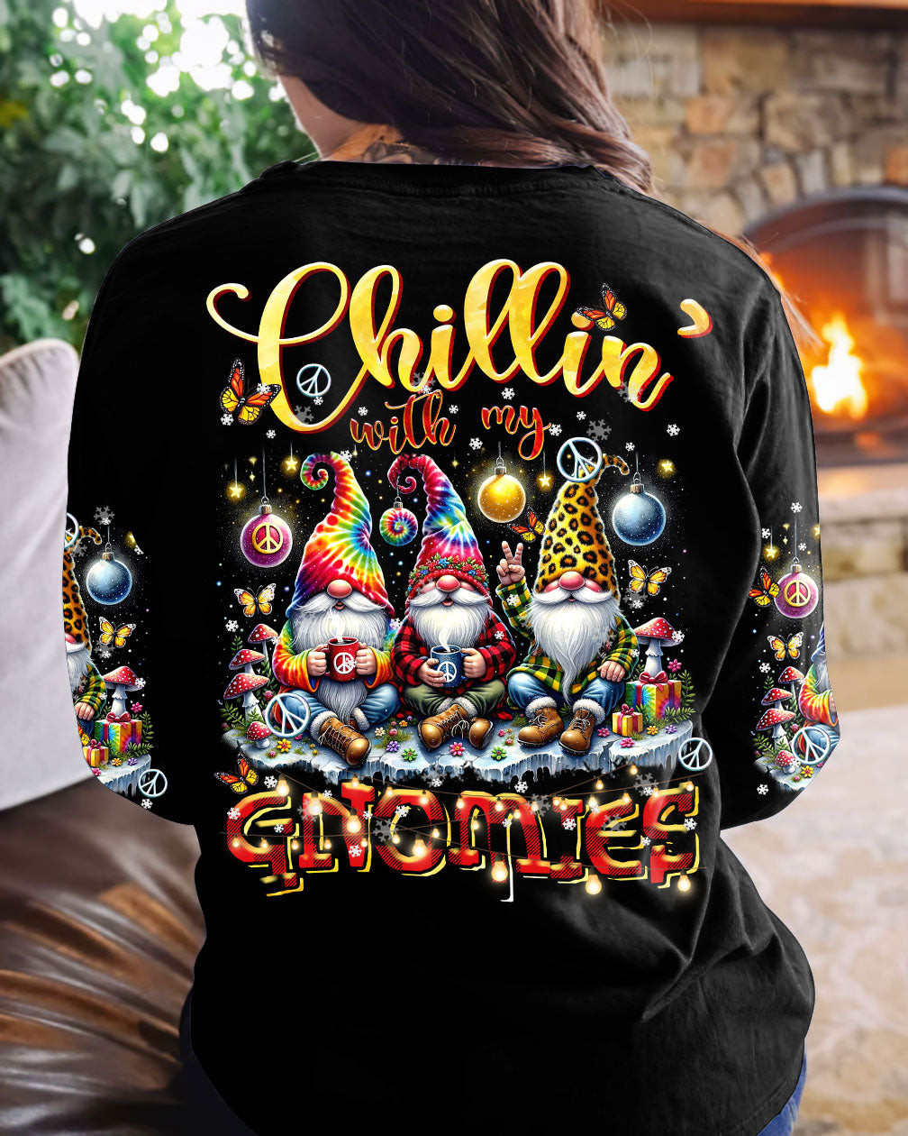 Gnome Chillin With My Gnomies Sweatshirt Cute Clothes Gnome Themed Gifts For Hippies