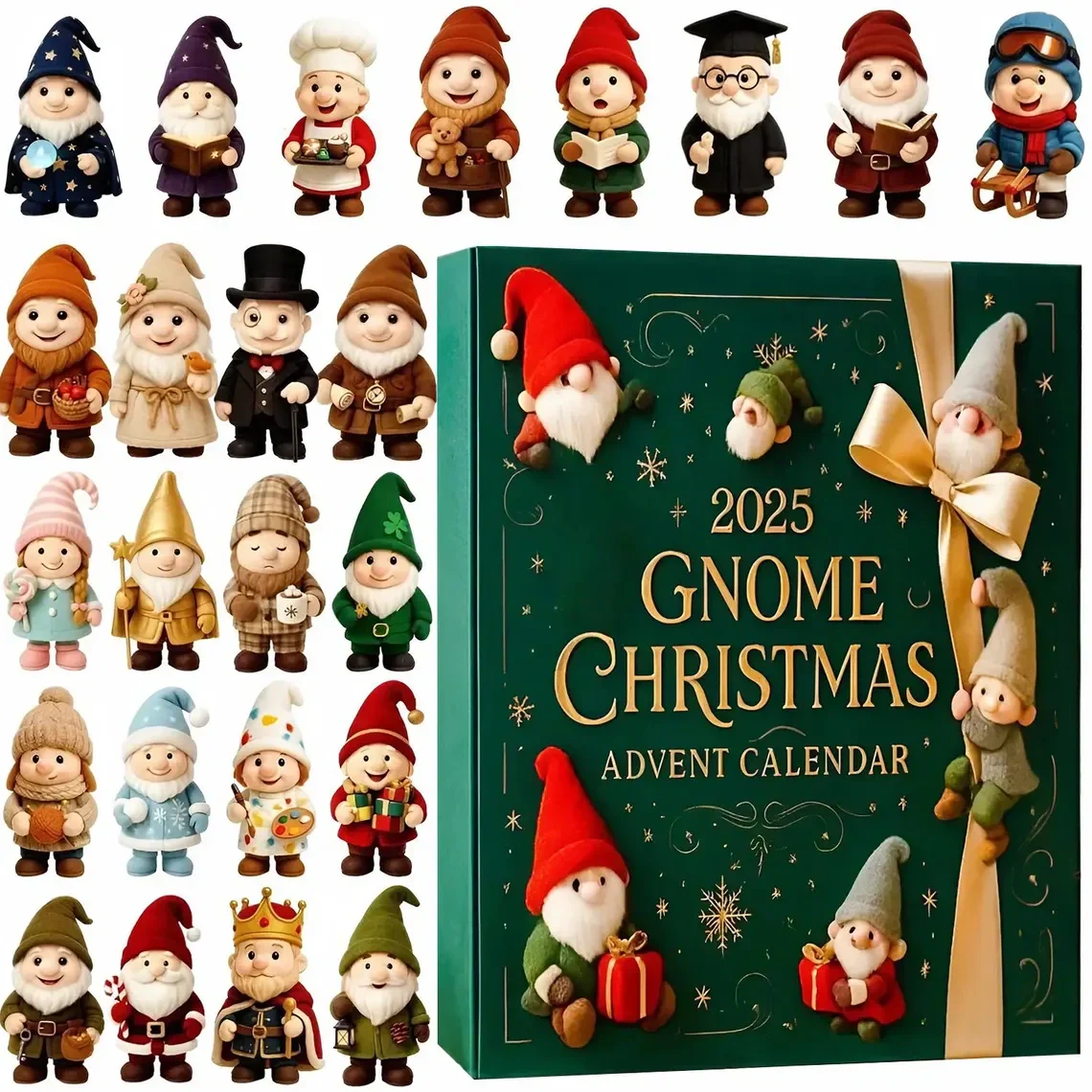 Gnome Christmas Advent Calendar 2025 Festive Countdown Xmas Gifts For Gnomes Lover