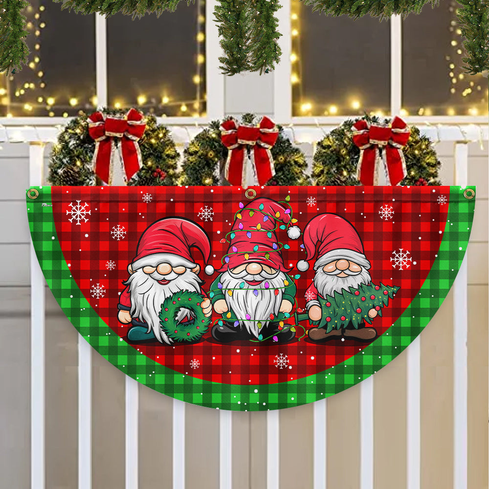 Gnome Christmas Non Pleated Fan Flag