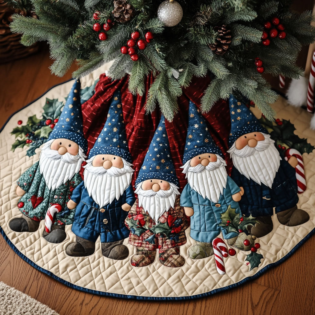 Gnome Cozy Christmas Quilted Christmas Tree Skirt Christmas Tree Decor